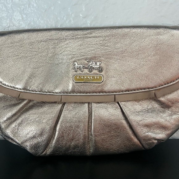 Coach Metallic Clutch Pleated Wristlet - Picture 3 of 9